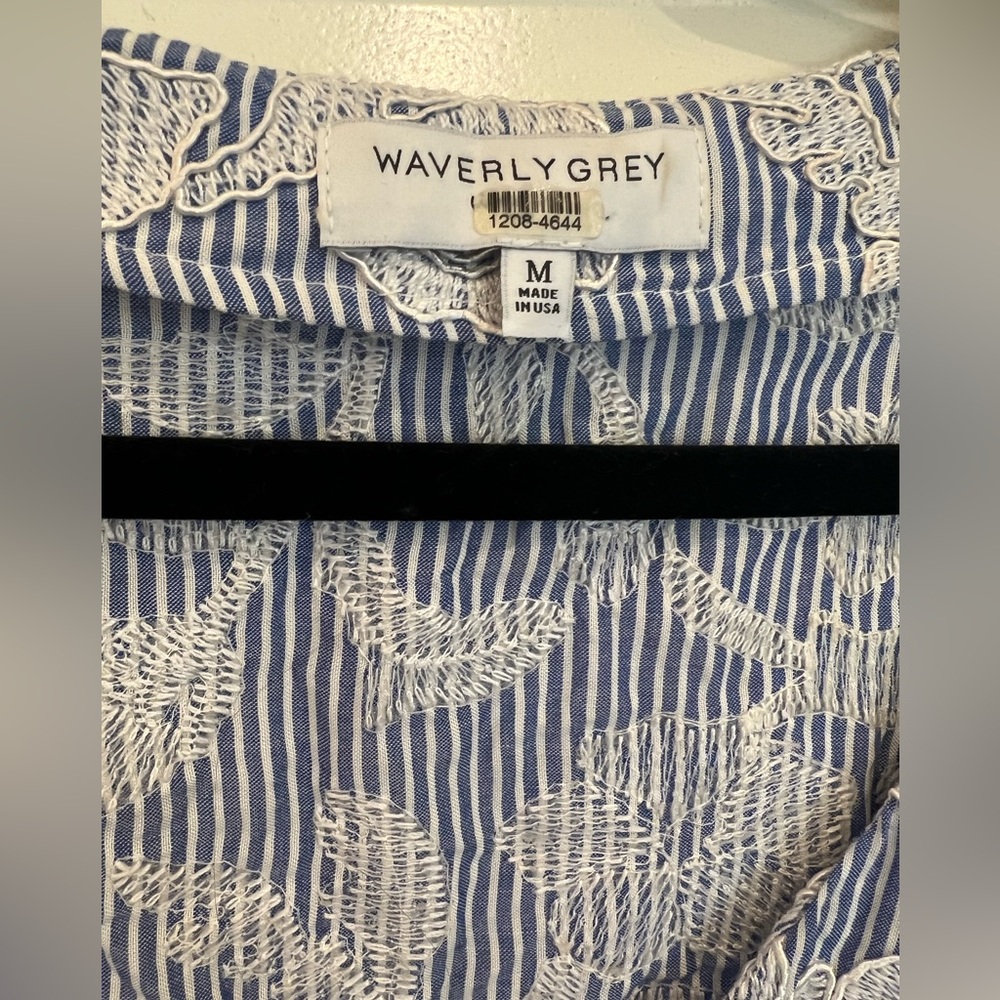 Waverly Grey Button Up Structured Top - image 3